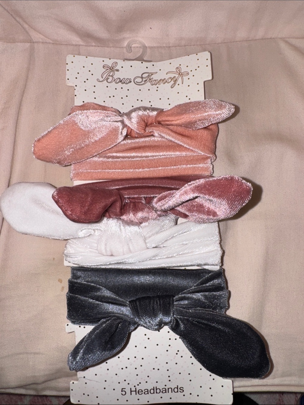 Velvet Knot Headbands - Pink, Mauve, White, Gray